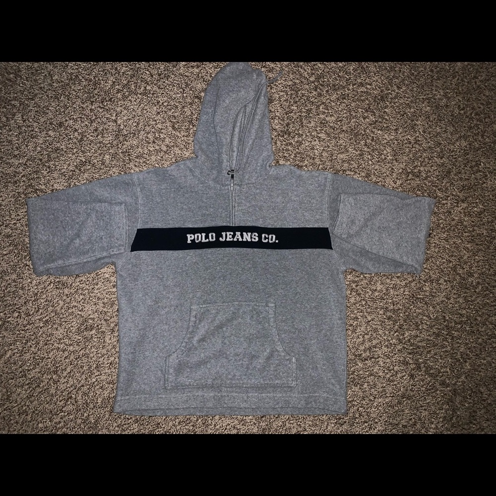 Vintage Polo Jeans half zip hoodie